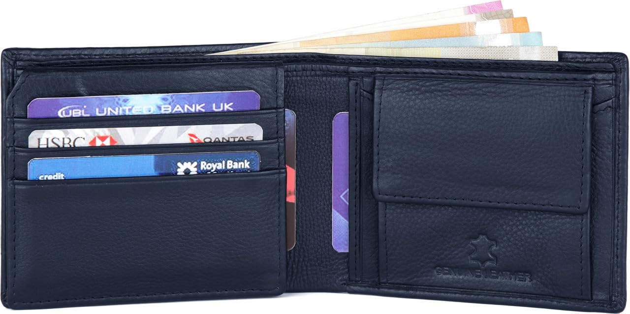 WildHorn Men's Leather Wallet – 9 Card Slots & Coin Pocket