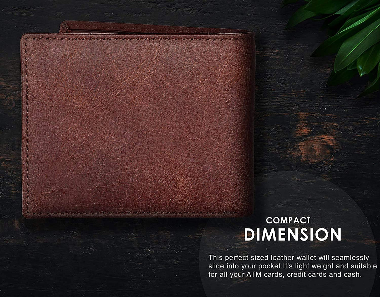 WildHorn Men's Brown Leather Wallet | Classic Crackle Finish (WH2052)