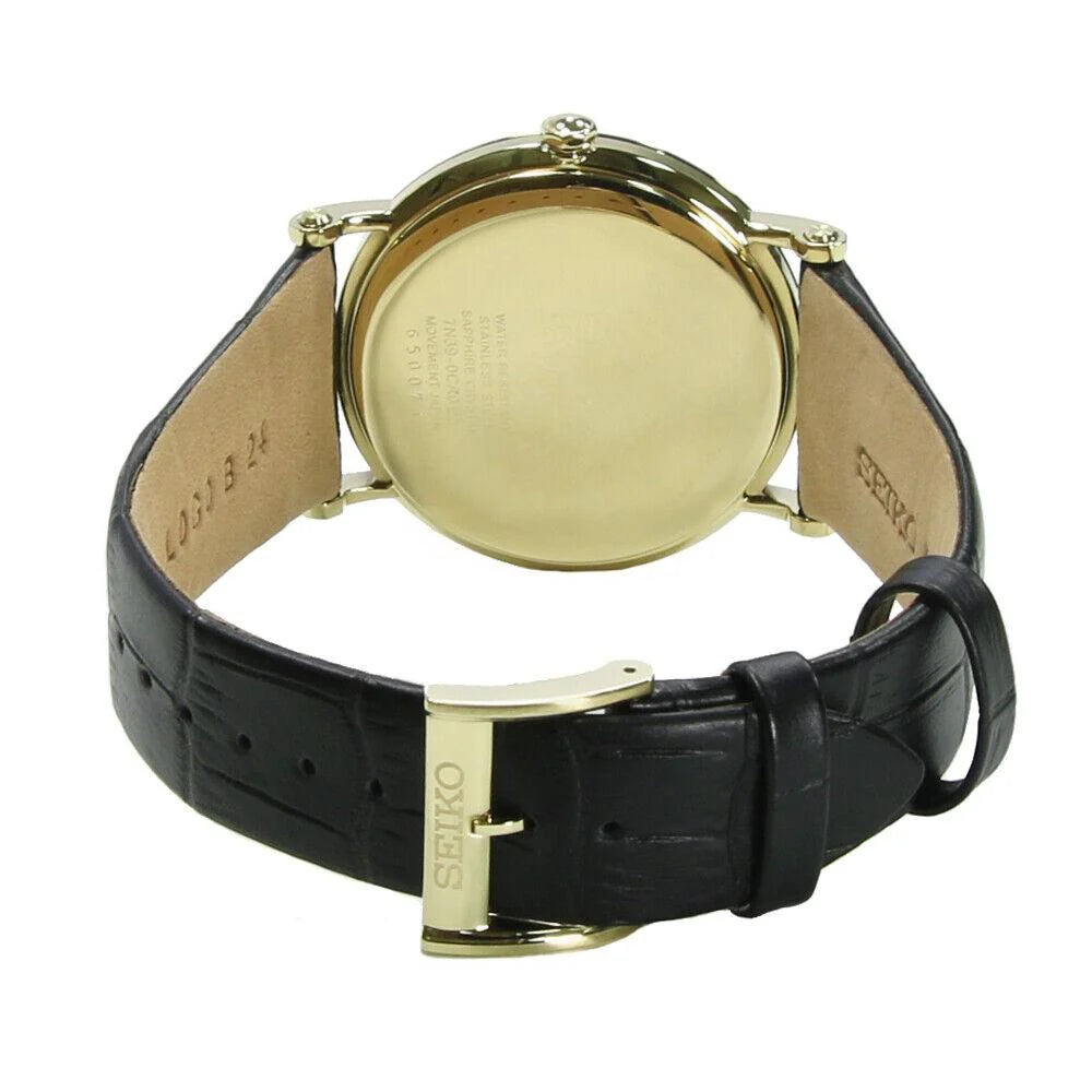 Classic Luxury: Seiko Men's Premier Gold-Tone Quartz Watch