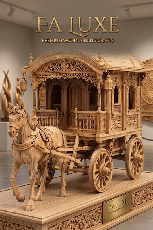 FA LUXE Premium Handcrafted Wooden Horse Carriage