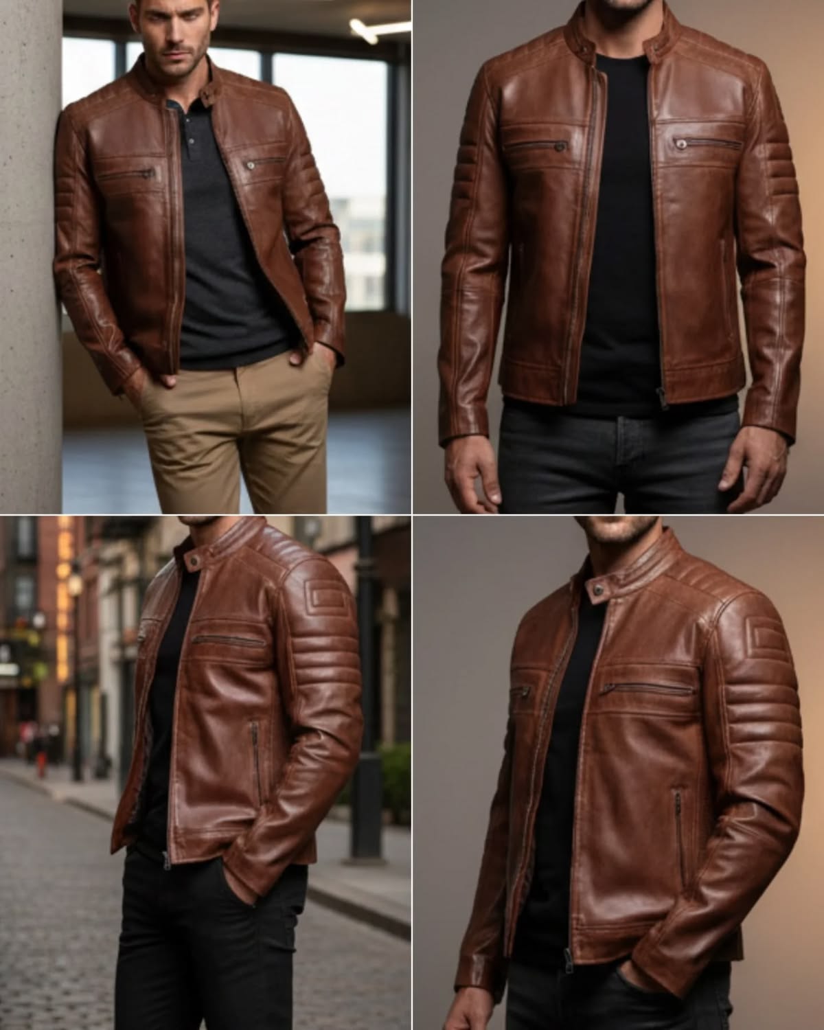 Men's Premium Brown Leather Jacket | Classic Real Leather Outerwear