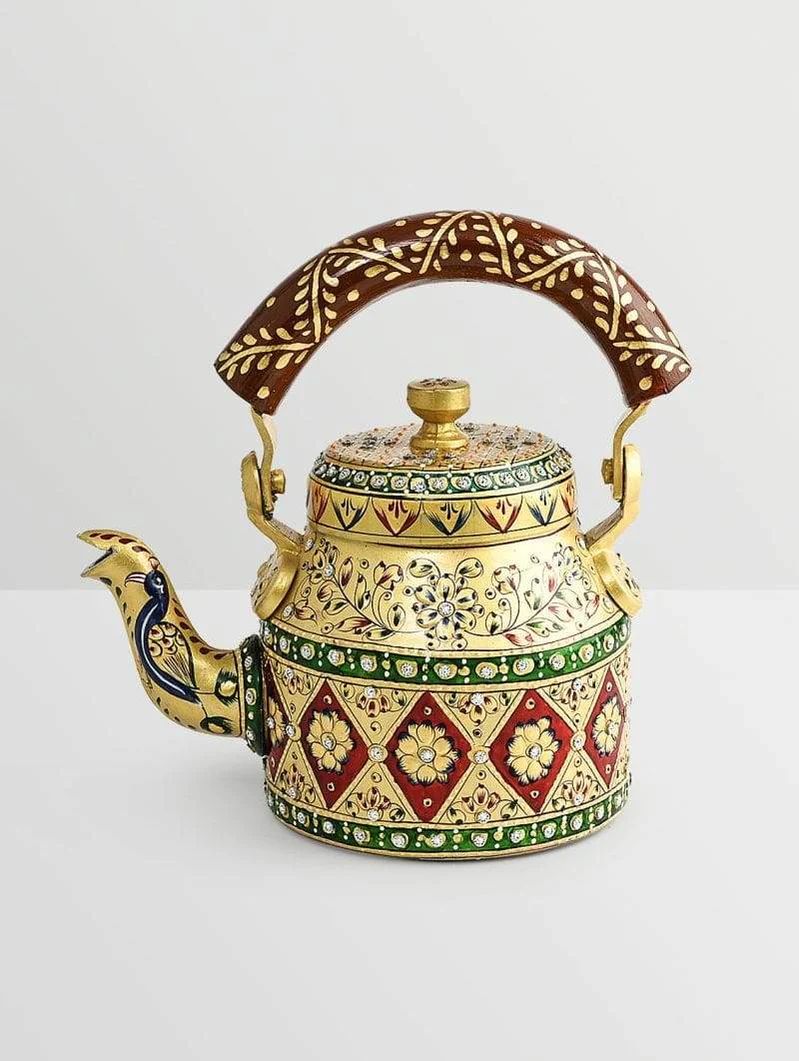 Handpainted Royalty Decorative Metal Kettle