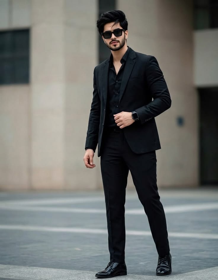 Men's All-Black Suit  FA LUXE