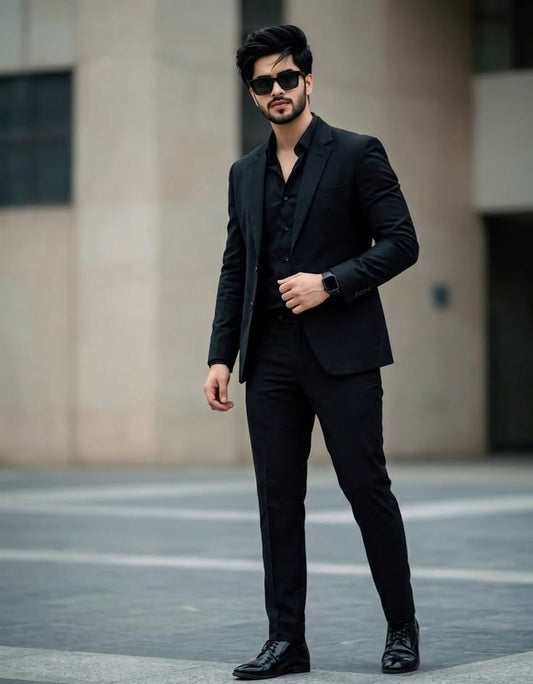 Men's All-Black Suit  FA LUXE