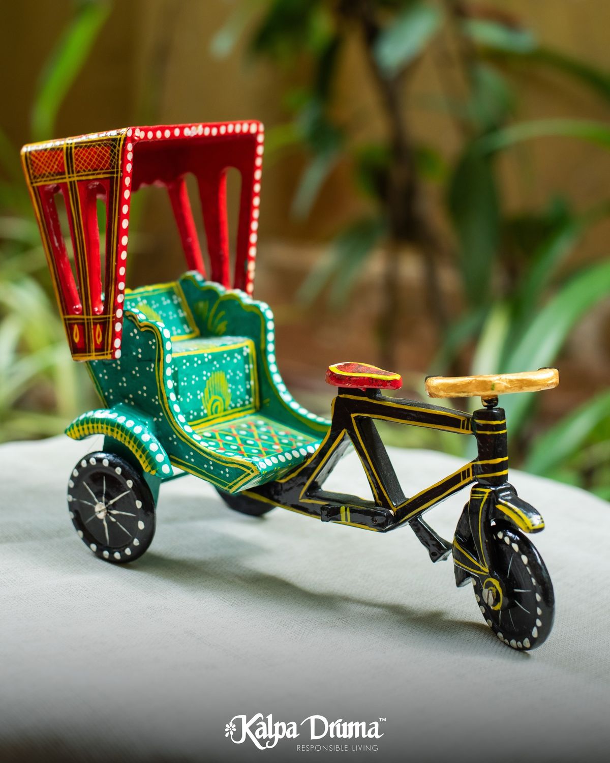 Handpainted Miniature Cycle Rickshaw Model