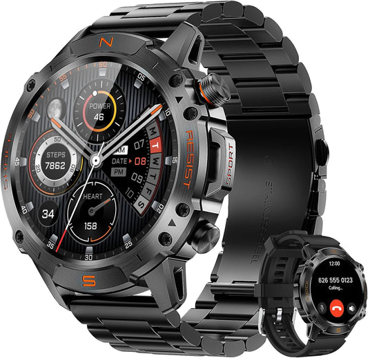 WalkerFit Rugged Men's Smartwatch – 1.43" AMOLED & 5ATM Water Res