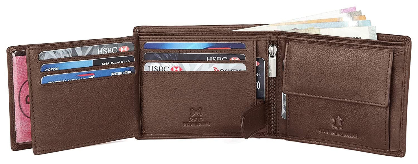 WildHorn Men's Brown Genuine Leather Wallet (WH7311BROWN)