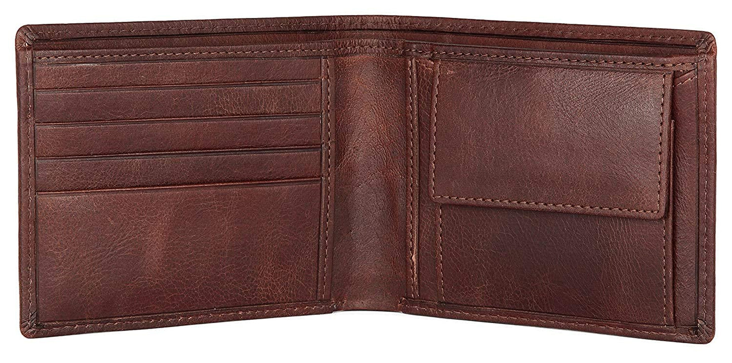 WildHorn Men's Brown Leather Wallet | Classic Crackle Finish (WH2052)