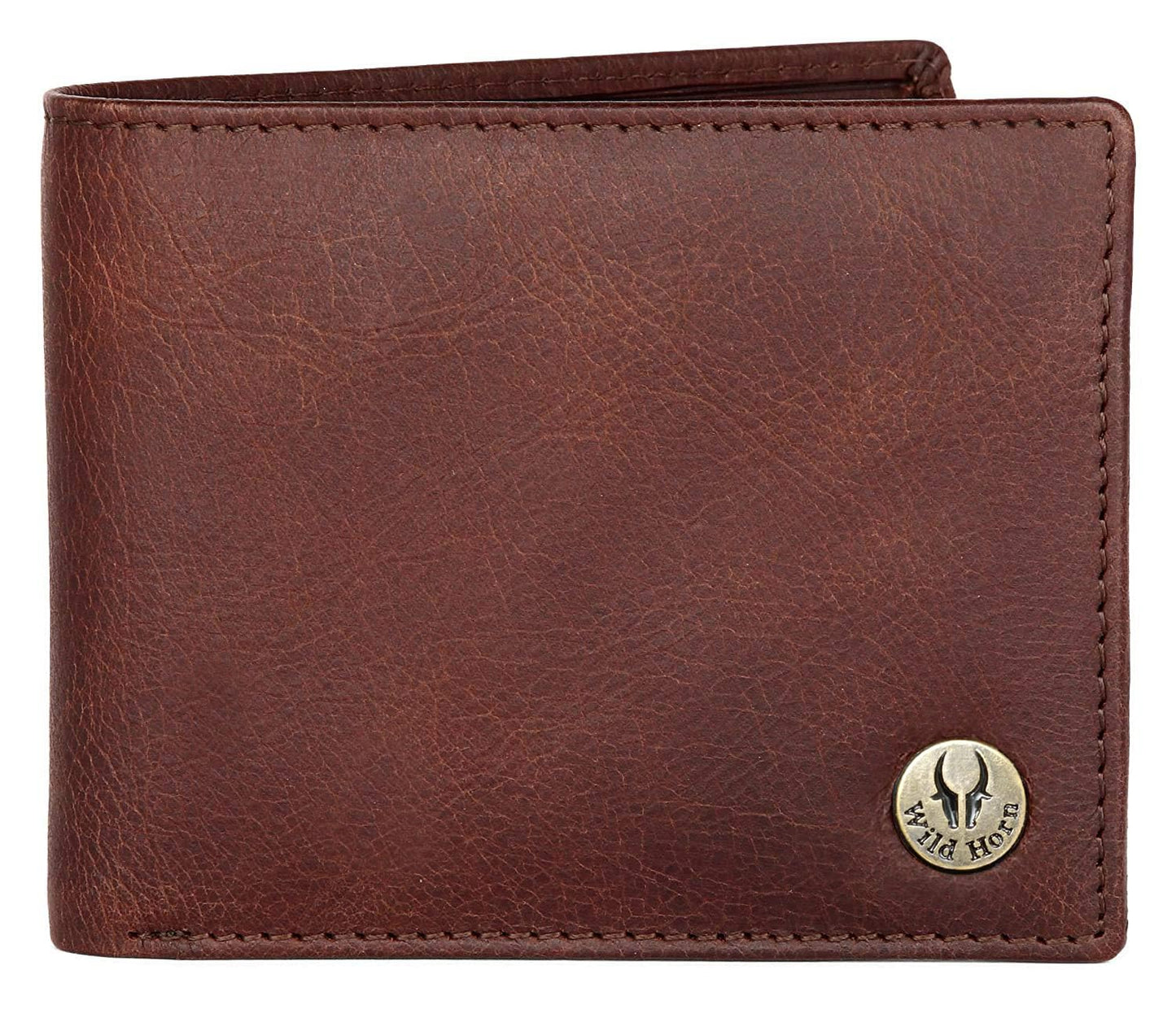 WildHorn Men's Brown Leather Wallet | Classic Crackle Finish (WH2052)