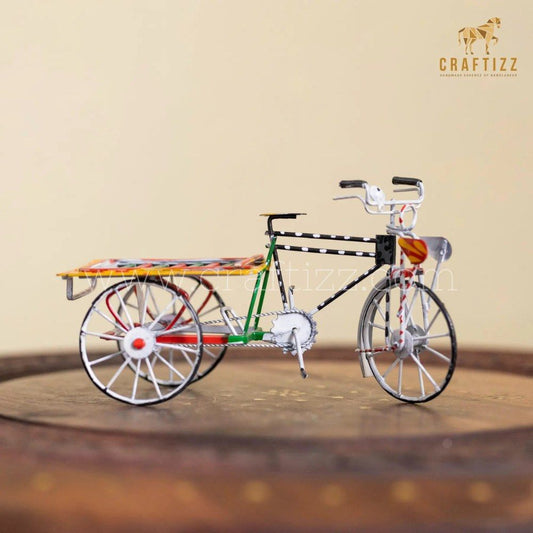 Handcrafted Metal Cargo Tricycle Model