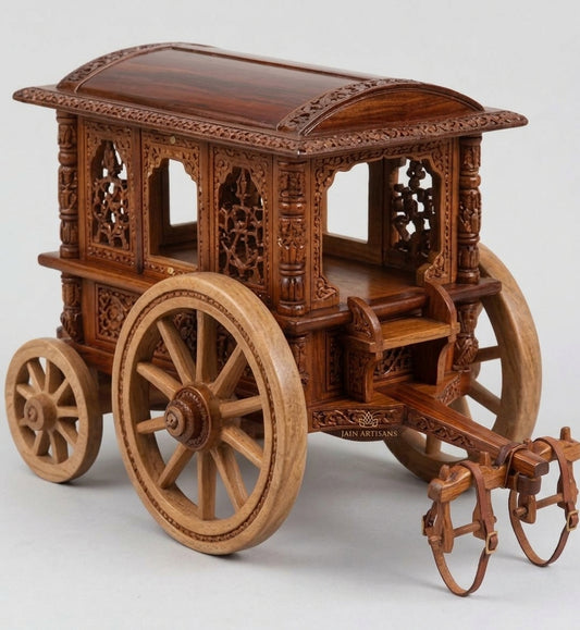Handcrafted Wooden Royal Chariot Model