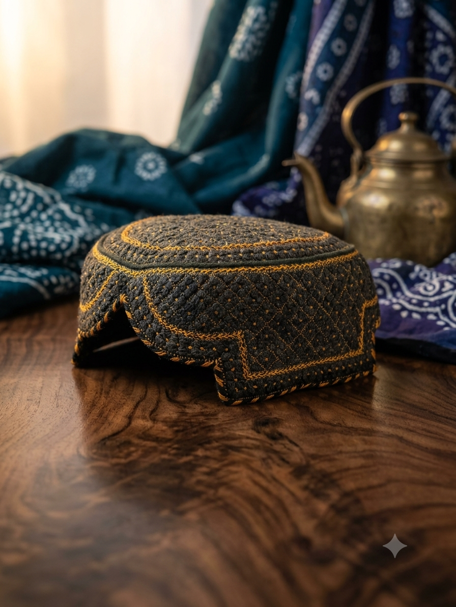 Premium Handcrafted Sindhi Topi - Traditional Embroidered Cap for Men