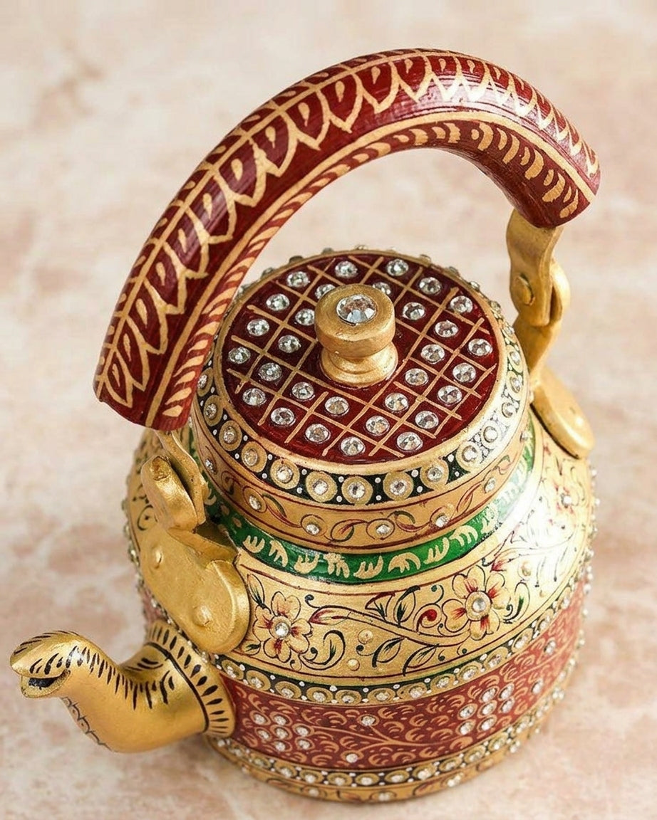 Handpainted Decorative Metal Kettle