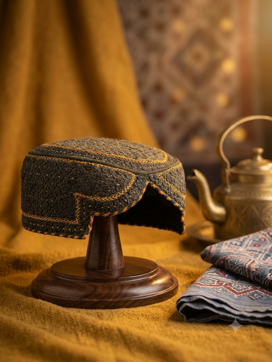 Premium Handcrafted Sindhi Topi - Traditional Embroidered Cap for Men