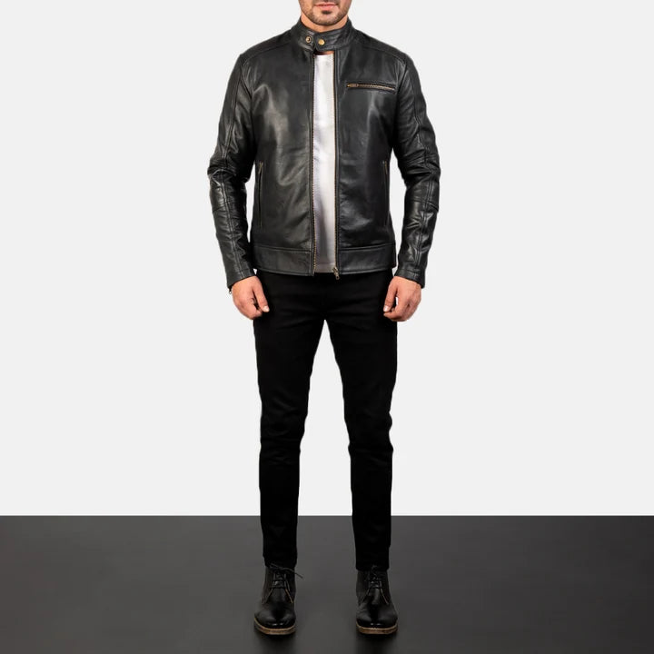 Dean Black Moto Leather Jacket | Premium Quality