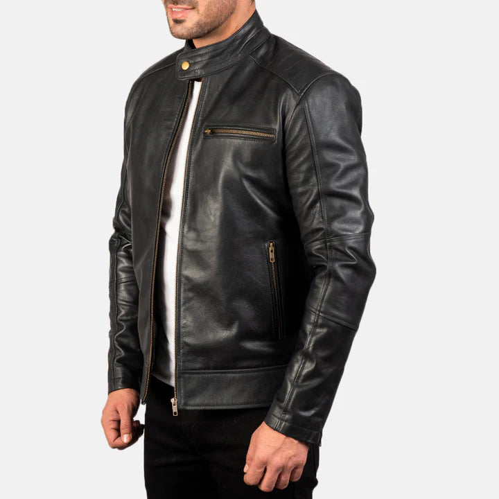 Dean Black Moto Leather Jacket | Premium Quality