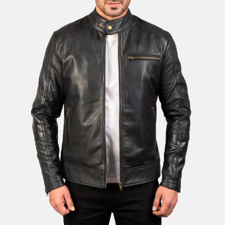 Dean Black Moto Leather Jacket | Premium Quality