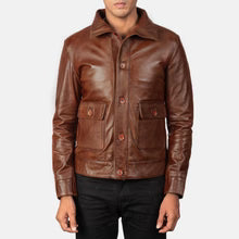 Columbus Brown Leather Bomber Jacket | Classic Everyday Style