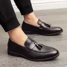 FA LUXE Classic Black Tassel Loafers