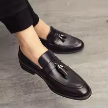 FA LUXE Classic Black Tassel Loafers