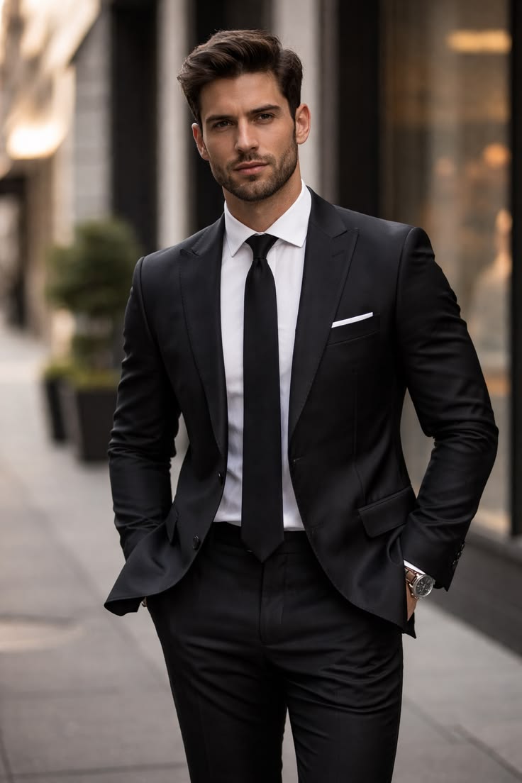 Men's Black Suit FA LUXE