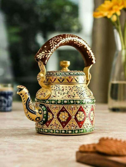 Handpainted Royalty Decorative Metal Kettle