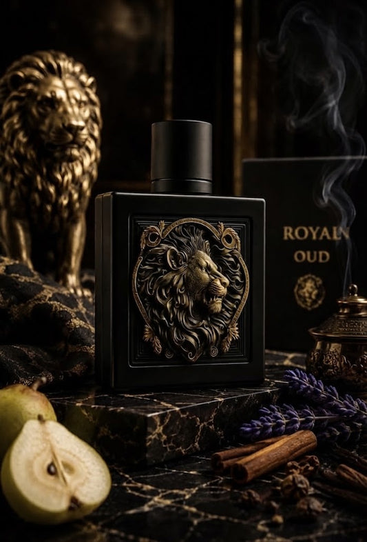 عطر رويال عود الفاخر برمز الأسد الملكي - عطر شرقي رجالي فخم
