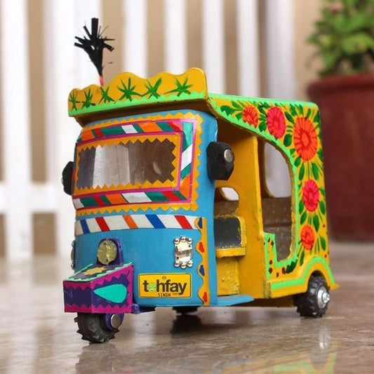 Handpainted Miniature Auto Rickshaw Model